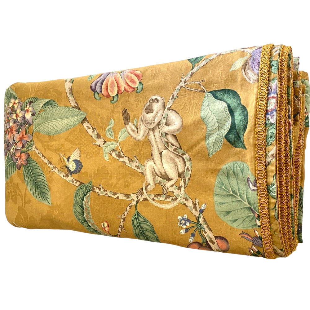 Custom Made Duvet Cover Vintage Designer Botanical Fabric 96x98 Floral/Monkeys2 - Picture 12 of 12